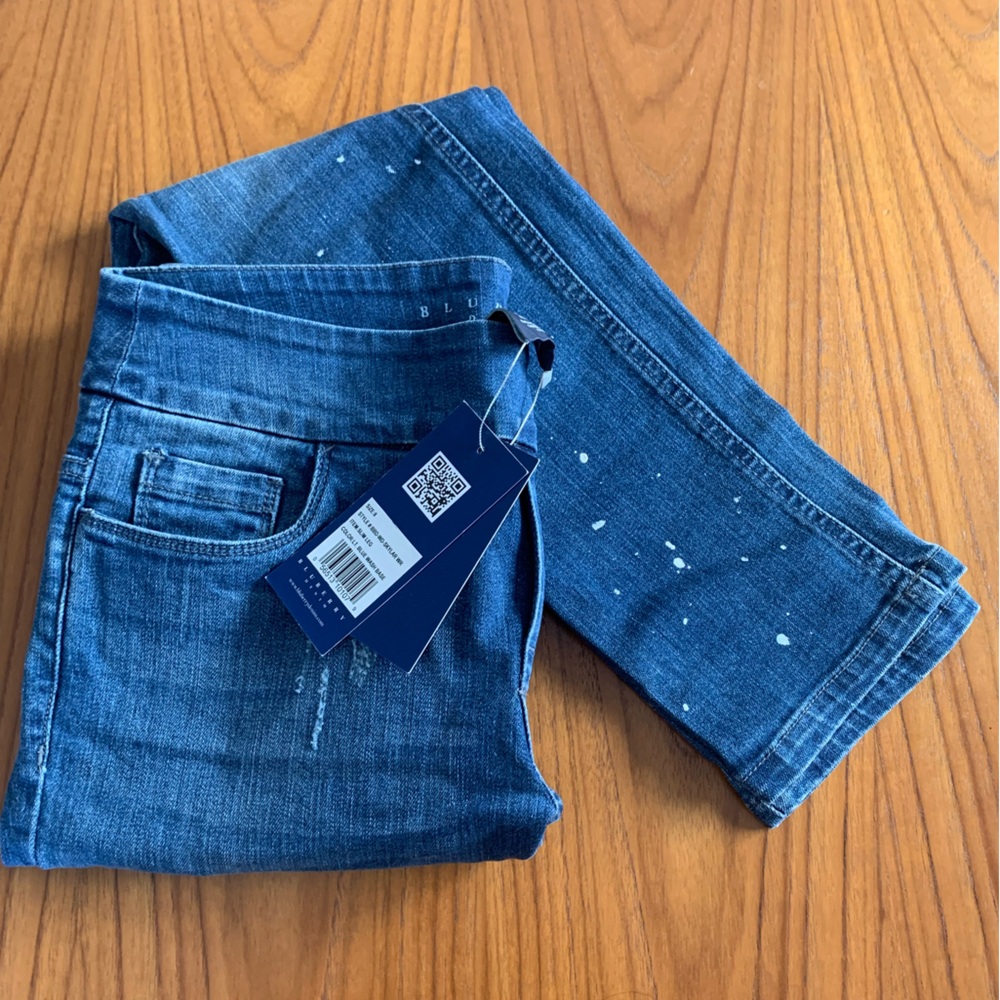 BLUBERRY DENIM PULL-ON SLIM LEG